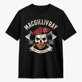 MacGillivray Modern Tartan Crest 2D T-shirt - Alba Skull Style